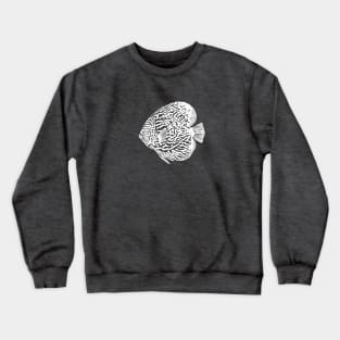 Pompadour or Discus Fish - aquarists detailed fish design Crewneck Sweatshirt